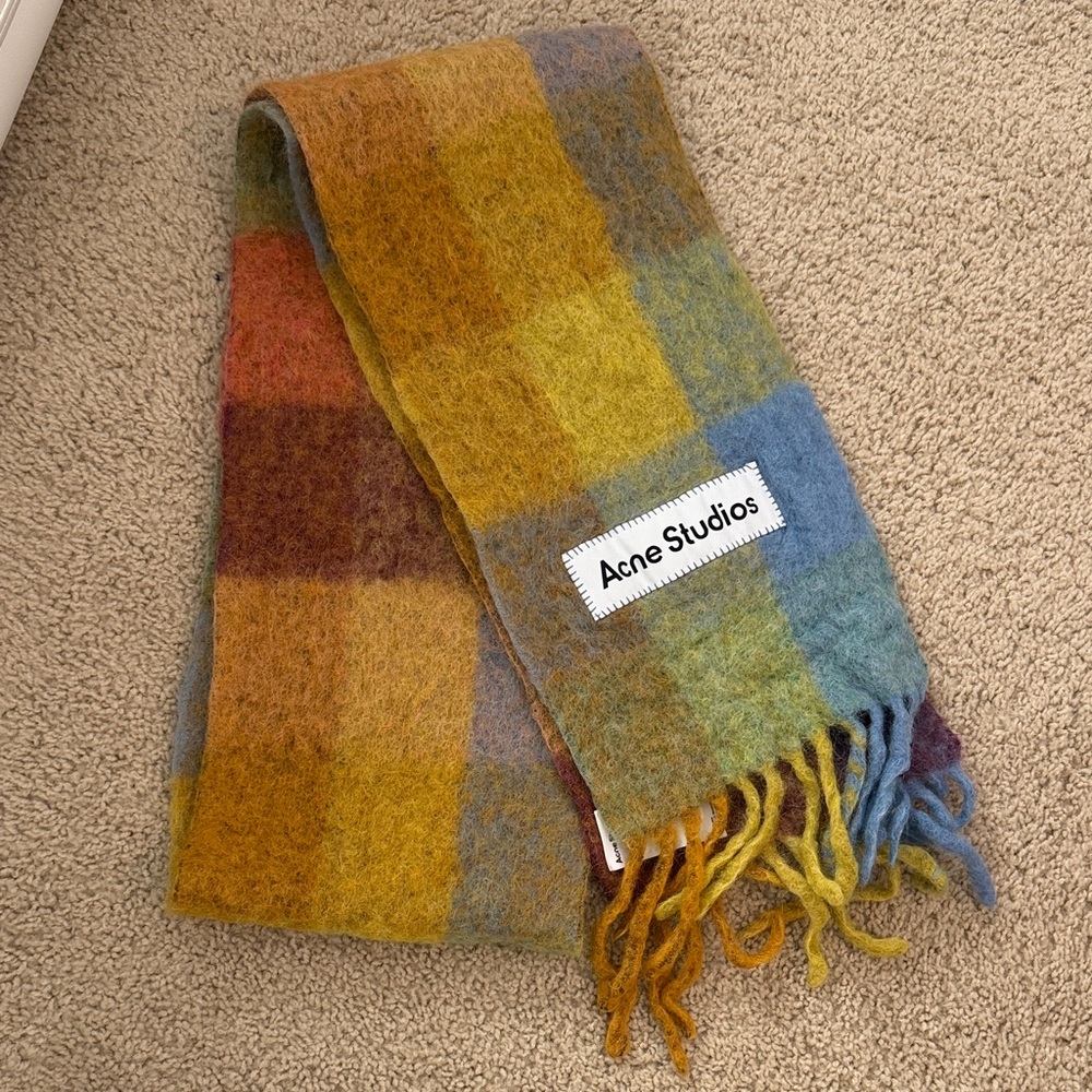 Acne Studios rainbow colorful Textured Scarf